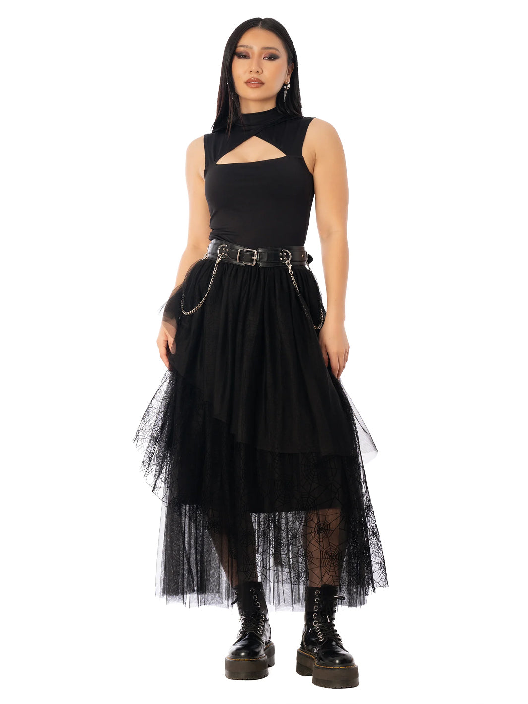 Widow's Weave Tulle Midi Skirt