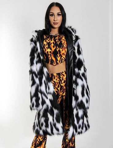 DOOF DADDY FAUX FUR JACKET - MONOCHROME LYNX *MADE TO ORDER*