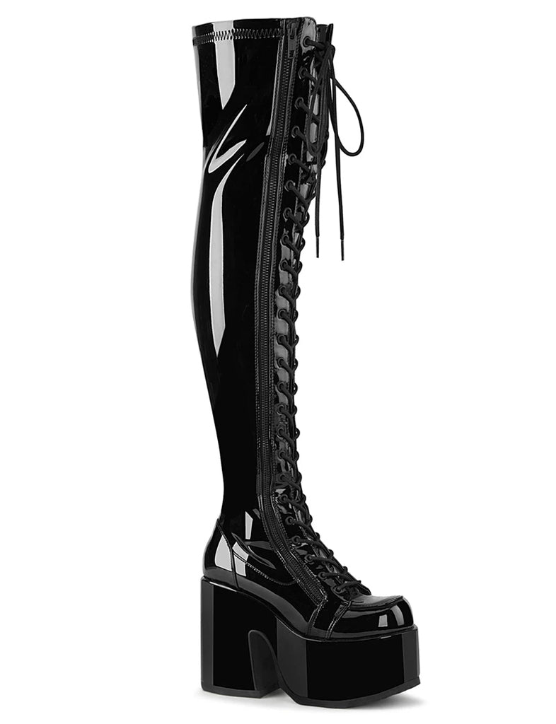 DEMONIA CAMEL-300 - BLACK PATENT ✰ PRE ORDER ✰