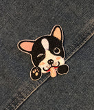 CHEEKY BOSTON TERRIER IRON ON PATCH