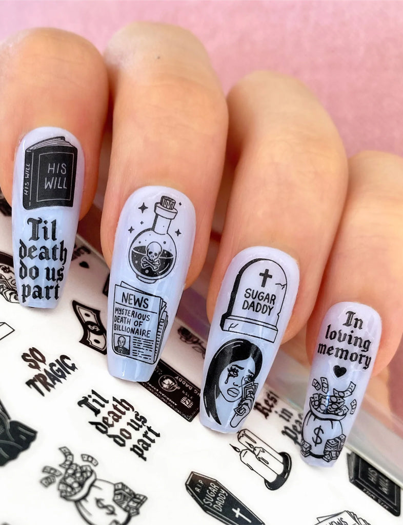 SD FUNERAL NAIL DECALS