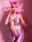 THAT'S HOT FLARES - PINK SNAKESKIN
