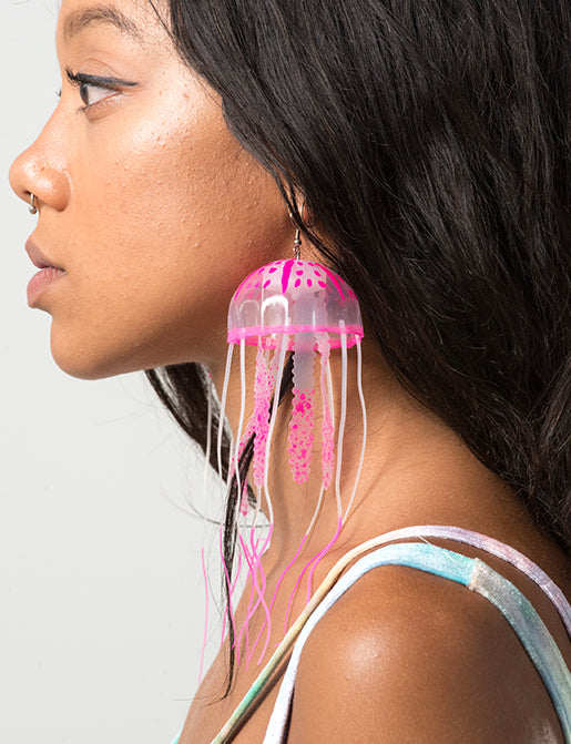 JELLY EARRINGS - LARGE PINK