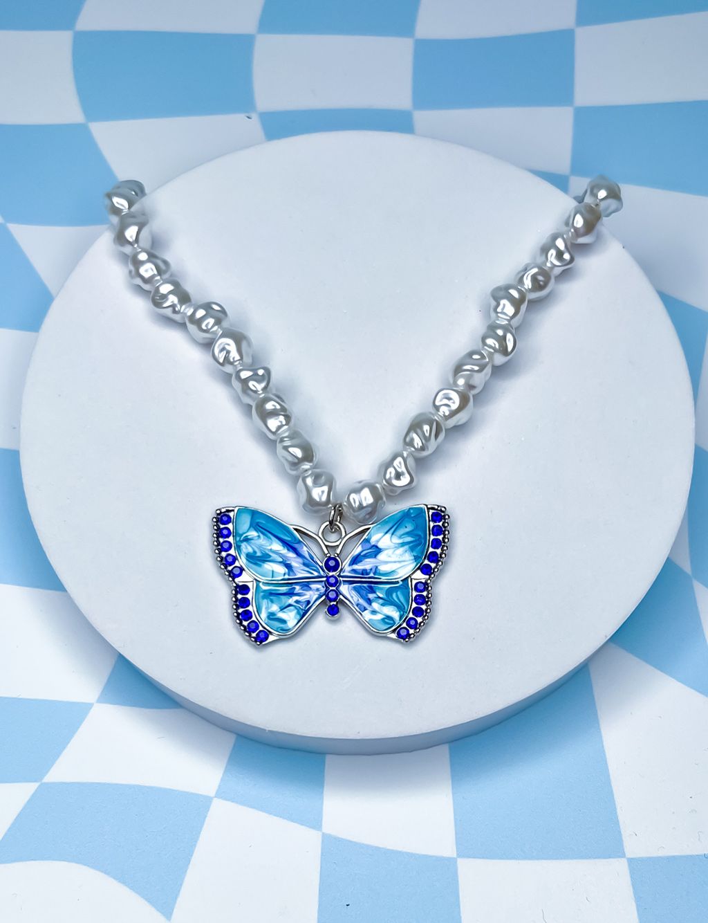 BUTTERFLY MAGIC NECKLACE - BLUE