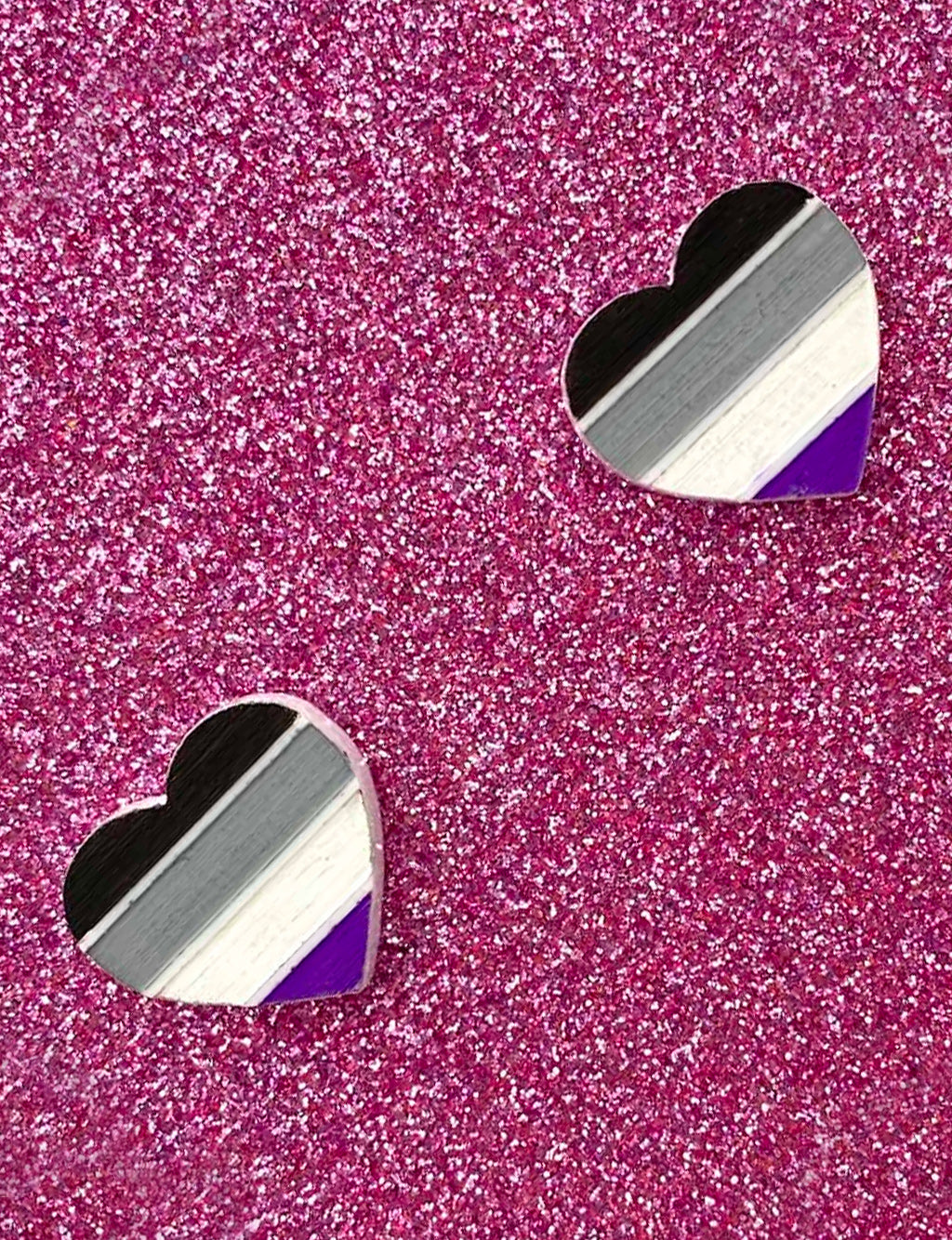 ASEXUAL PRIDE HEART STUDS