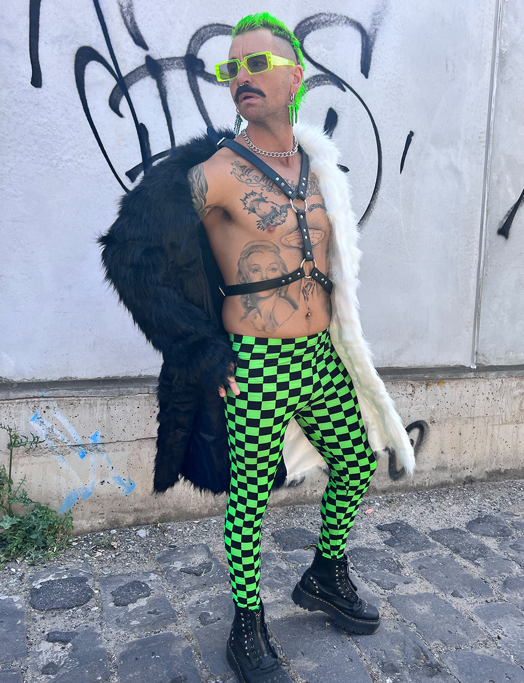 DOOF DADDY FAUX FUR JACKET - BLACK & WHITE • READY TO SHIP •