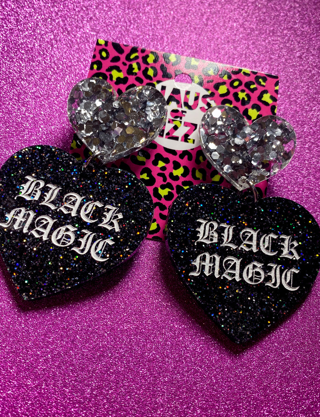 BLACK MAGIC HEART EARRINGS