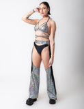 HOLOGRAPHIC CHAPS - SILVER/BLACK