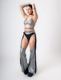 HOLOGRAPHIC CHAPS - SILVER/BLACK