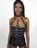 IN CHAINS HARNESS TOP - BLACK