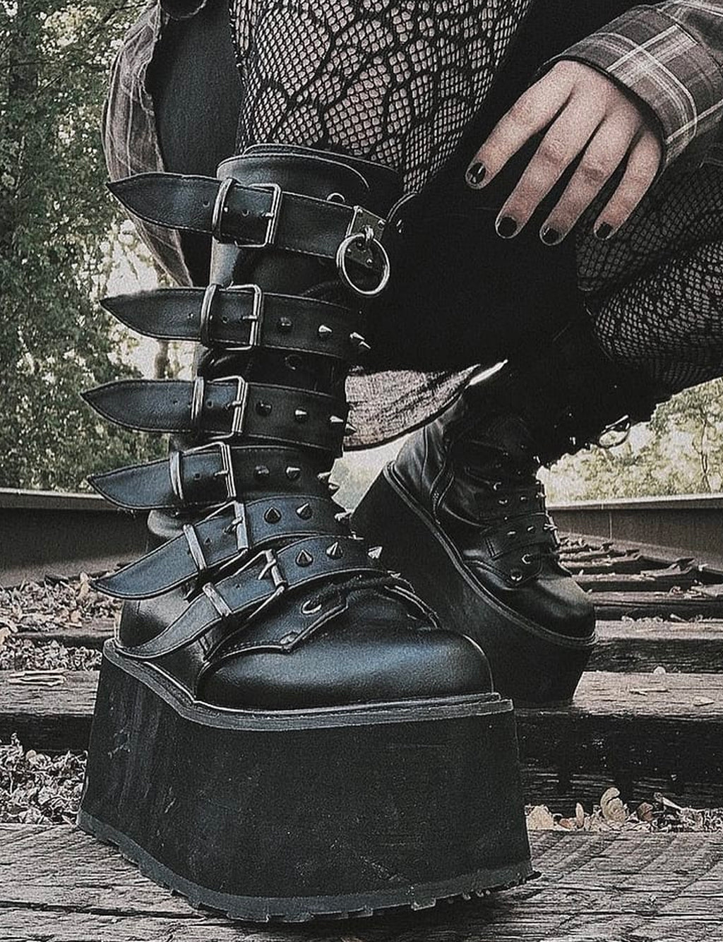 DEMONIA DAMNED 225 BOOTS BLACK VEGAN LEATHER – TIBBS BONES
