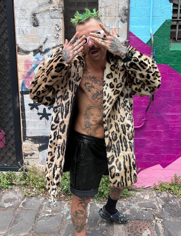 DOOF DADDY FAUX FUR JACKET - LEOPARD *MADE TO ORDER*