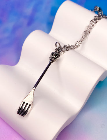 SILVER PRINCE FORK NECKLACE