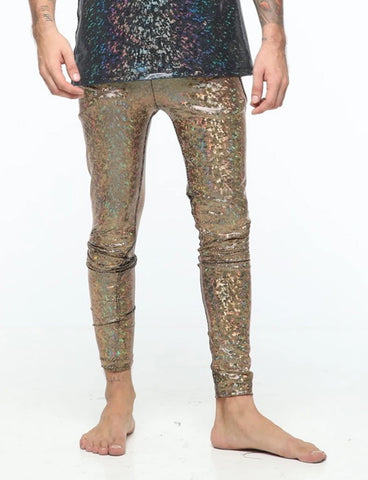 HOLOGRAPHIC MEGGINGS - GOLD