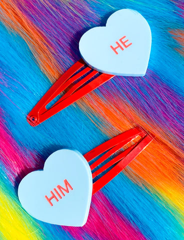 HE/HIM GENTLE REMINDER HAIR CLIPS - BLUE