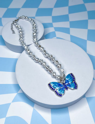 BUTTERFLY MAGIC NECKLACE - BLUE