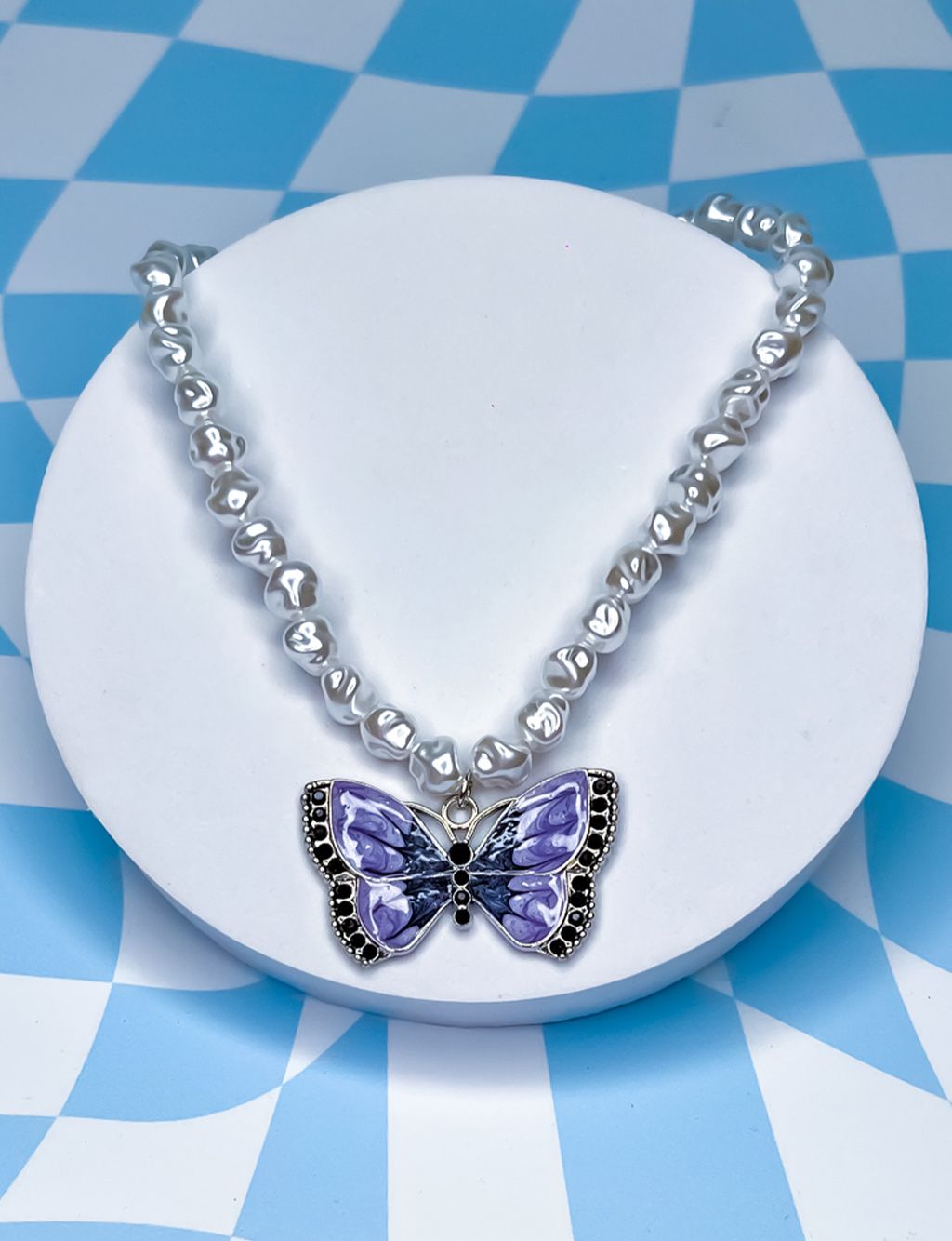 BUTTERFLY MAGIC NECKLACE - PURPLE