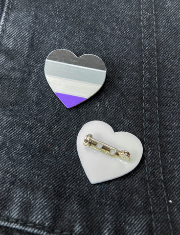 ASEXUAL PRIDE HEART PIN