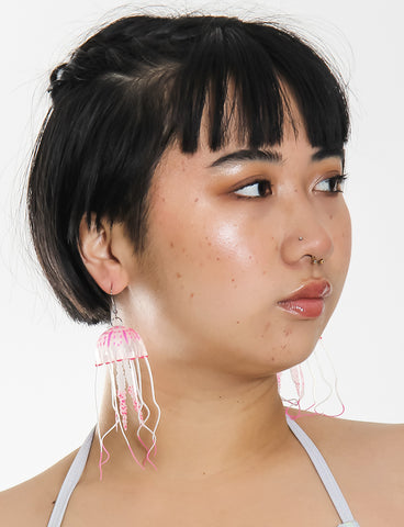 JELLY EARRINGS - SMALL NEON PINK