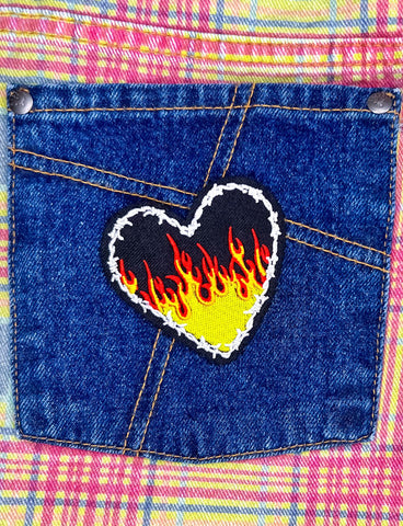 FLAMING HEART PATCH
