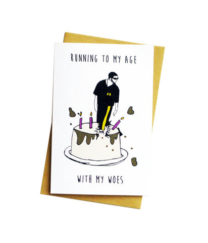 RUNNING TO MY AGE GREETING CARD
