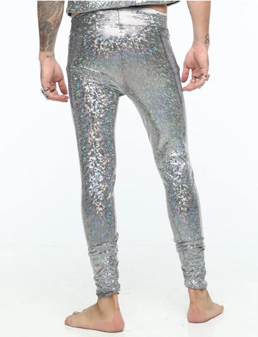 HOLOGRAPHIC MEGGINGS - SILVER