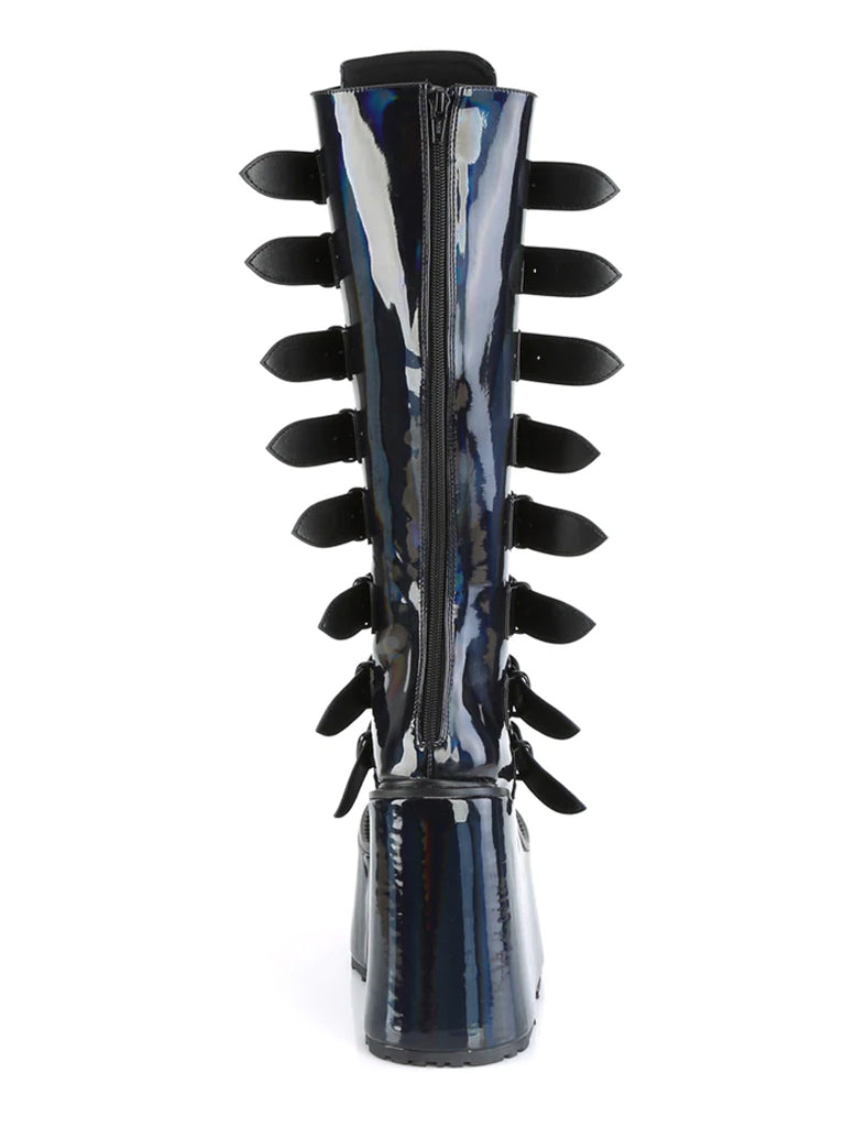 DEMONIA SWING-815 - BLACK HOLO PATENT ✰ PRE ORDER ✰