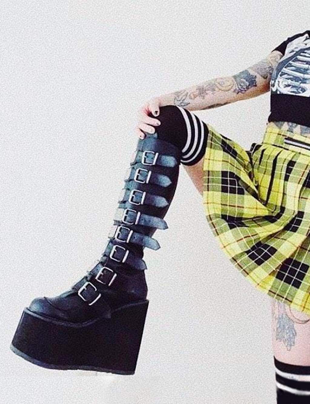 DEMONIA SWING 815 BOOTS BLACK VEGAN LEATHER – TIBBS BONES